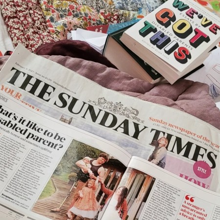 The Sunday Times, with the Catchpoles' profile photo and a copy of We've Got This